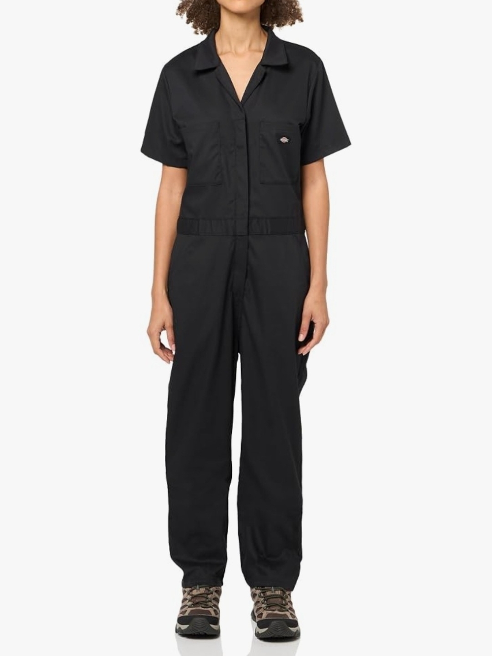 Dickies Women's Black Short-Sleeve Coverall Jumpsuit
